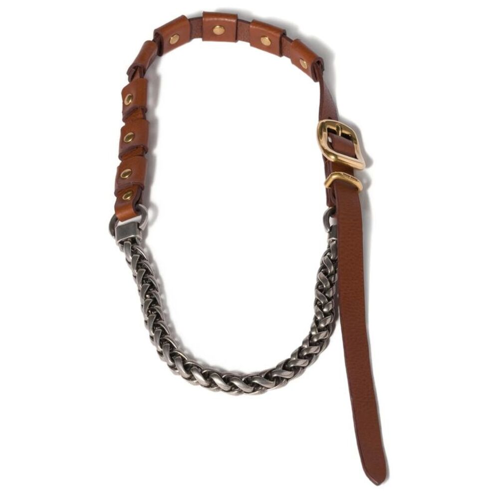 Miu Miu Women Metal And Leather Necklace